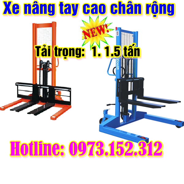 Xe nâng tay cao chân rộng giá rẻ